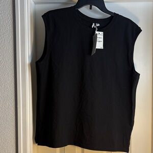 Nordstrom Black Sleeveless Tee Tank Top